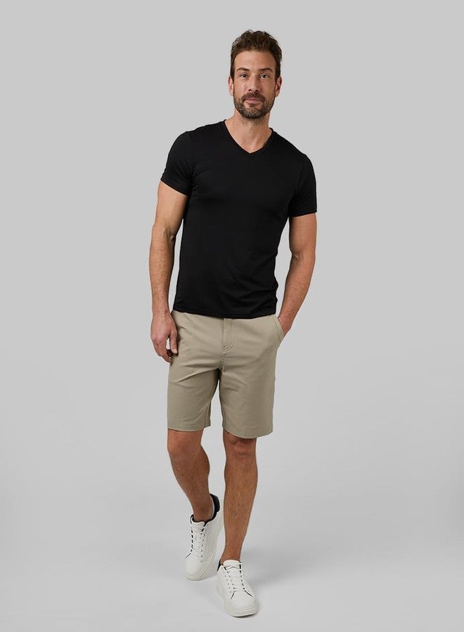 32 Degrees Mens 4 Pack Cool V-Neck T-Shirt | Anti-Odor | Quick Drying | 4-Way Stretch, Black, Large - Image 2